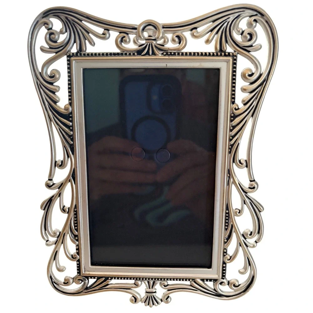 Lawrence Frames Silver Ornate Openwork Scroll 4x6 Picture Frame Vintage Style